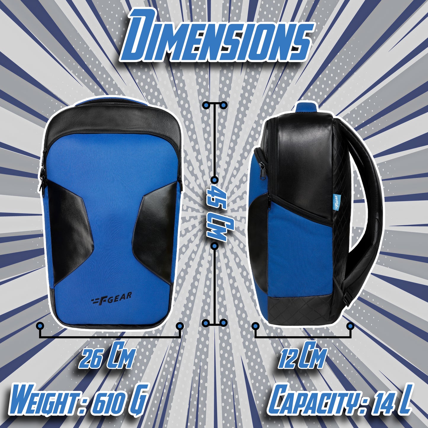 Dude 14L Blue Laptop Backpack