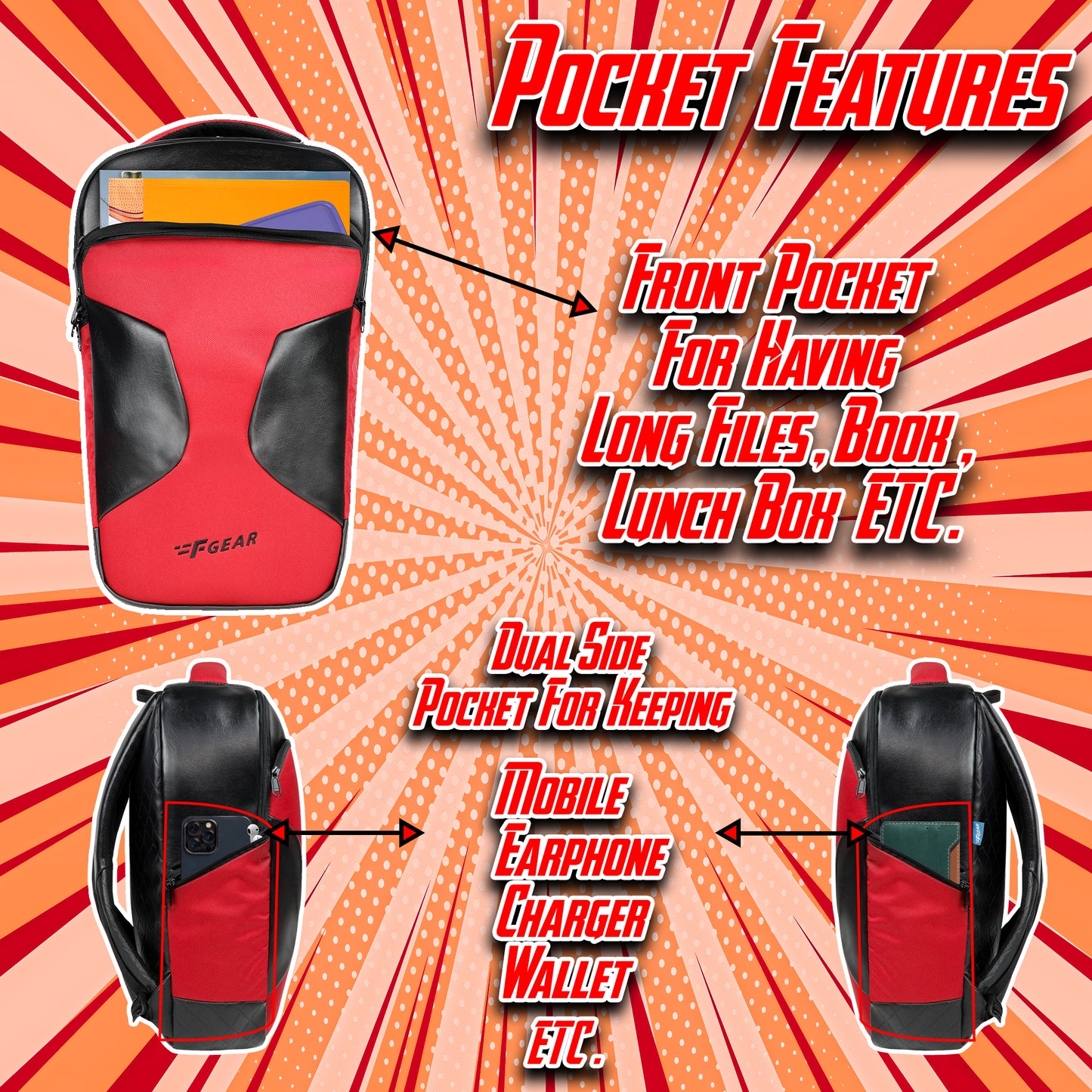 Dude 14L Red Laptop Backpack