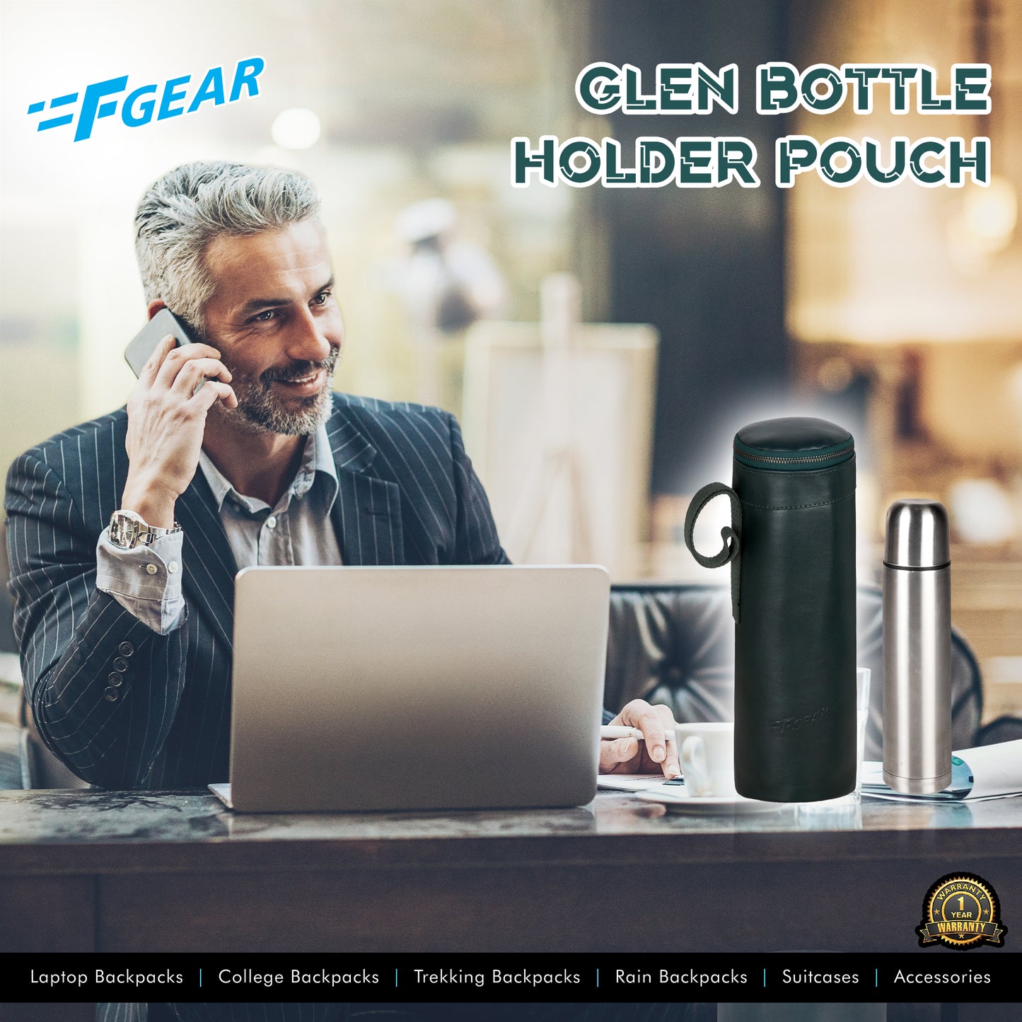 Glen 1.5L Olive Green Glass Bottle Holder Pouch