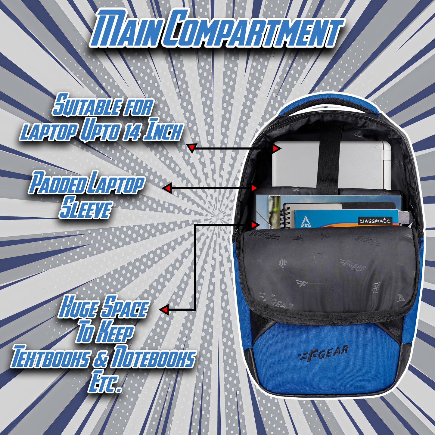 Dude 14L Blue Laptop Backpack