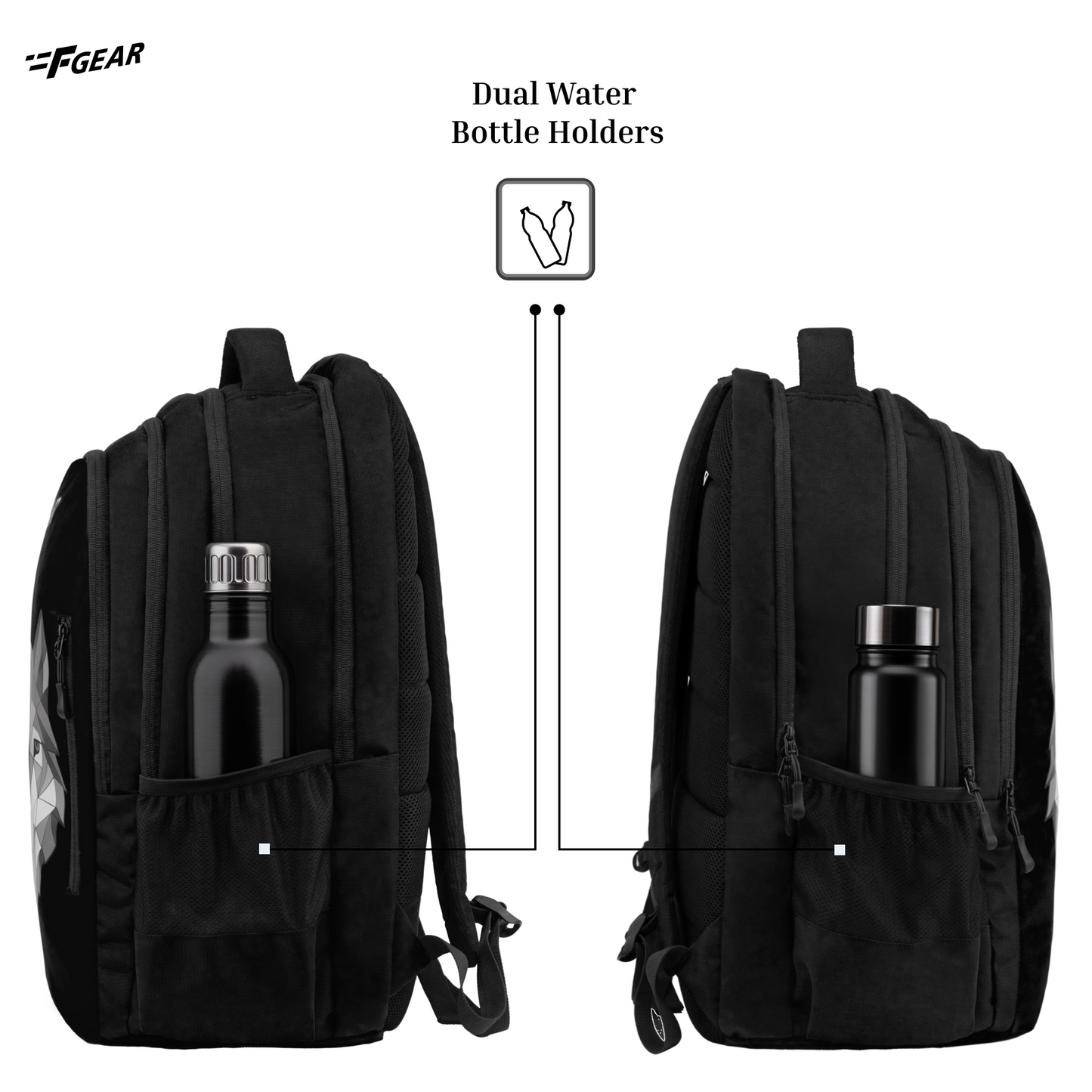 Tobari Black 38L School Backpack