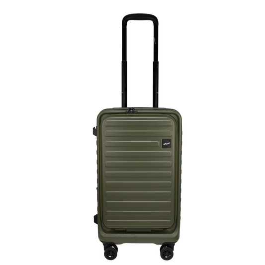 Windsor Army Green 56 cms Small Front Opening Trunk-Style Cabin Strolley with Laptop & Tablet Sleeves & Expander