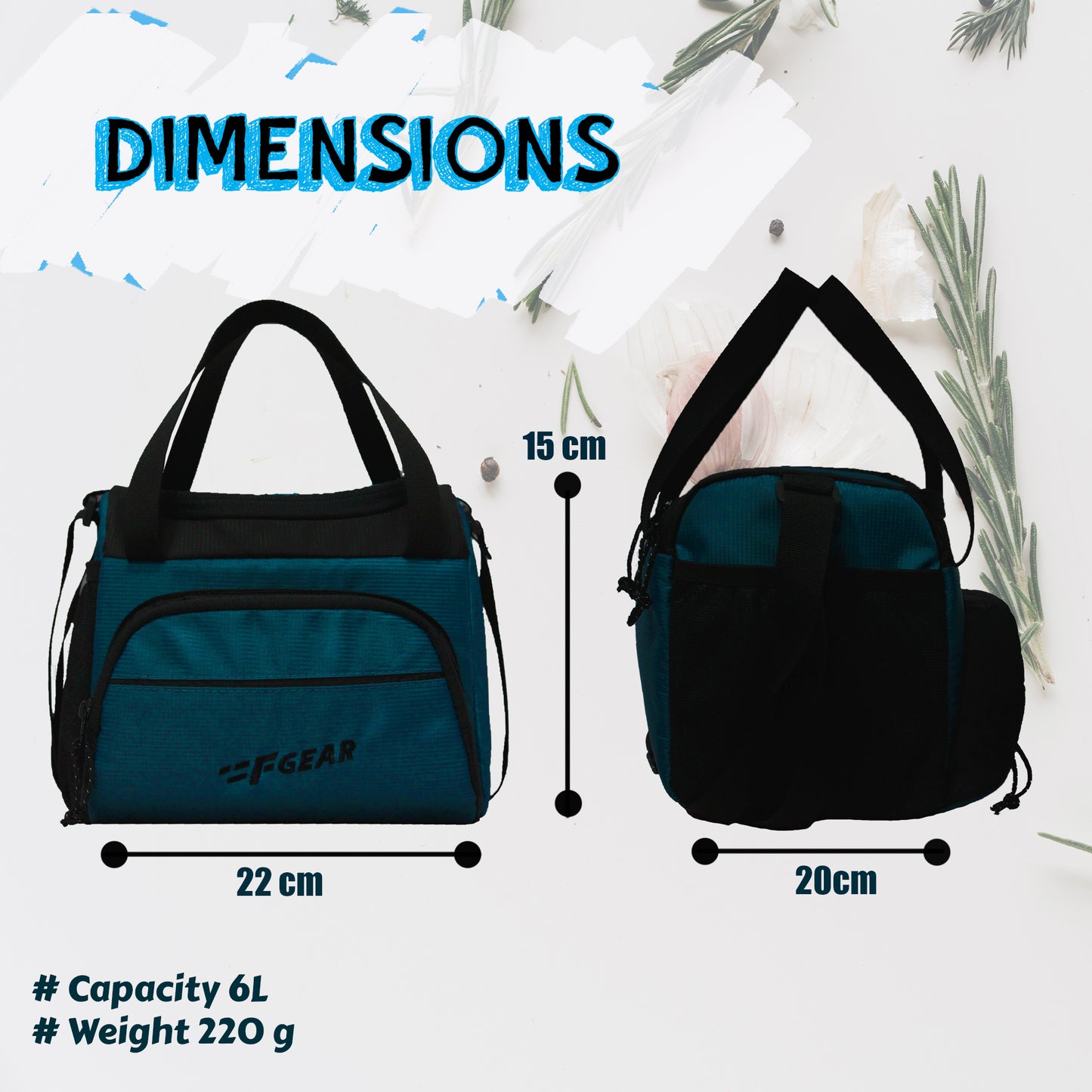 Yolo 6L Marine Blue Black Lunch Bag