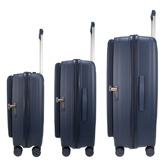 F Gear Myton Front Opening Navy Set of 3 Suitcases
