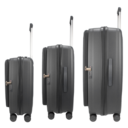 F Gear Myton Front Opening Dark Grey Set of 3 Suitcases