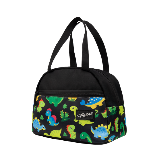 Nugget 7L Black Colourful Dino Lunch Bag
