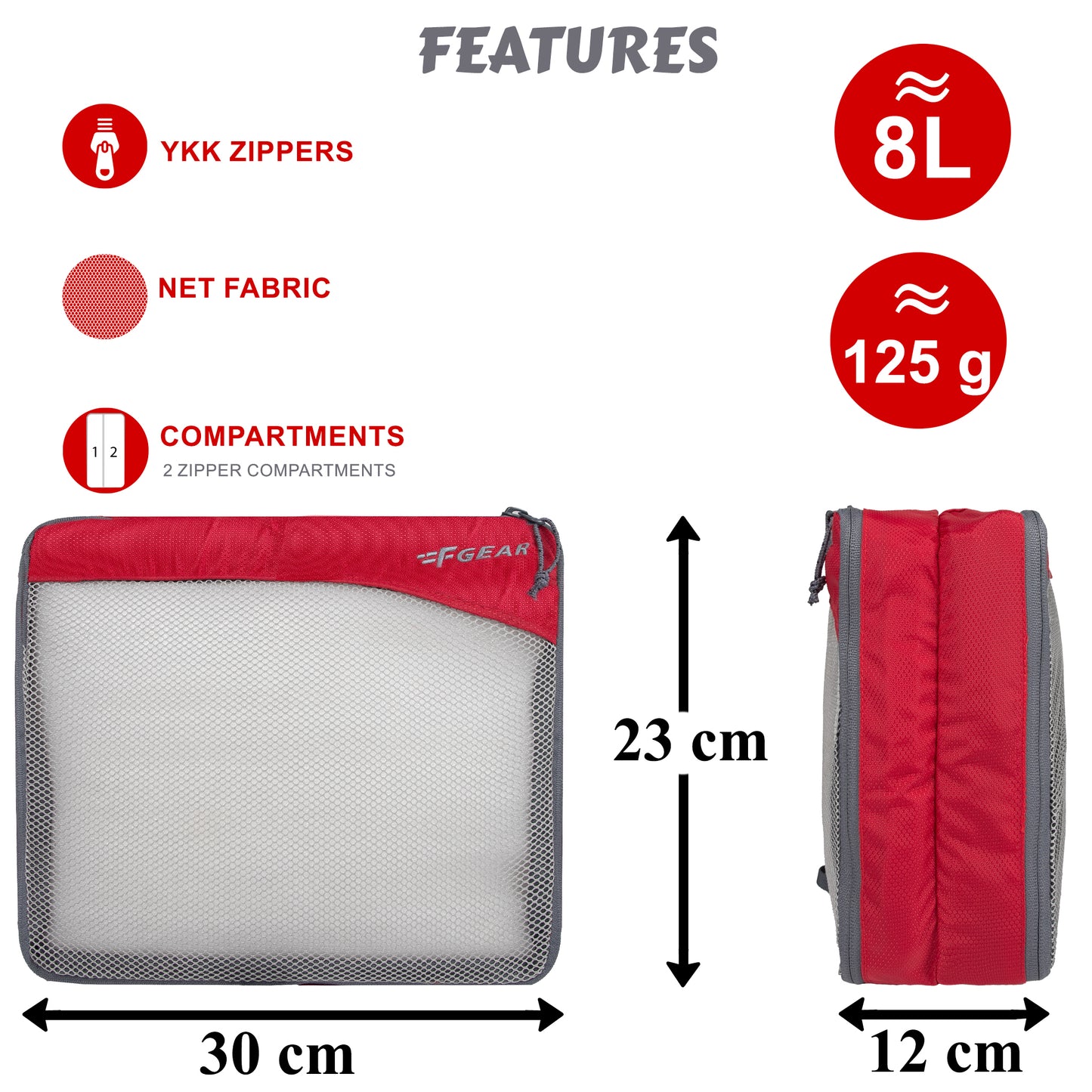 Organizy Medium Red Travel Packing Cube