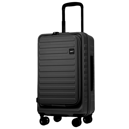 Windsor Steel Grey 56 cms Small Front Opening Trunk-Style Cabin Strolley with Laptop & Tablet Sleeves & Expander