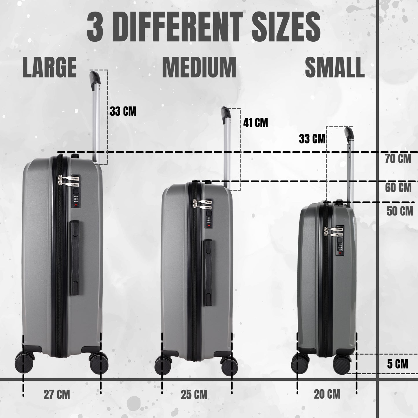 Eagle PP03 Grey Suitcase Set of 3