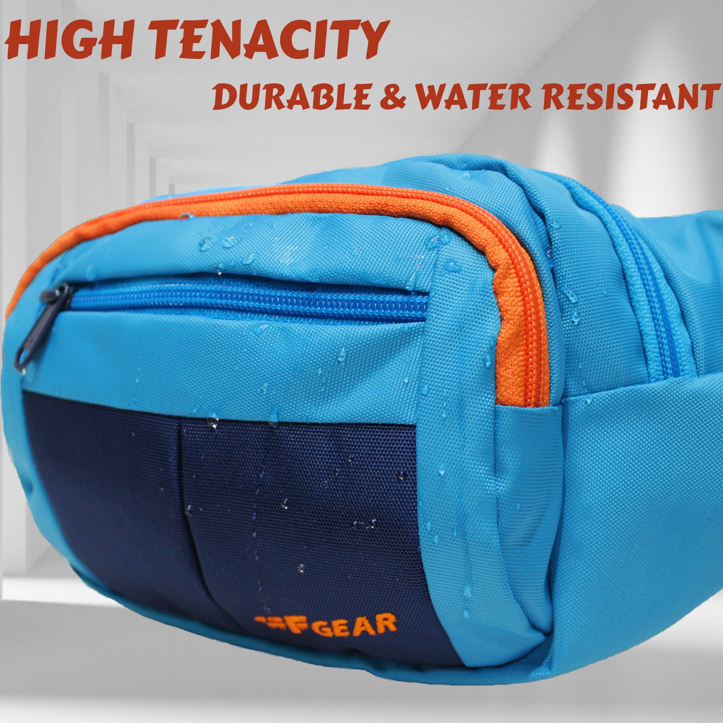 Lattitude Blue Navy Orange Waist Pouch
