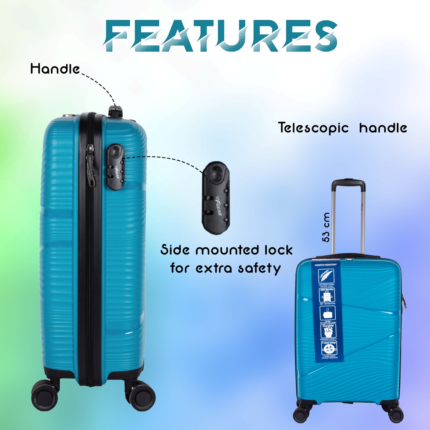 Joy PP008 Blue Suitcase Set of 3