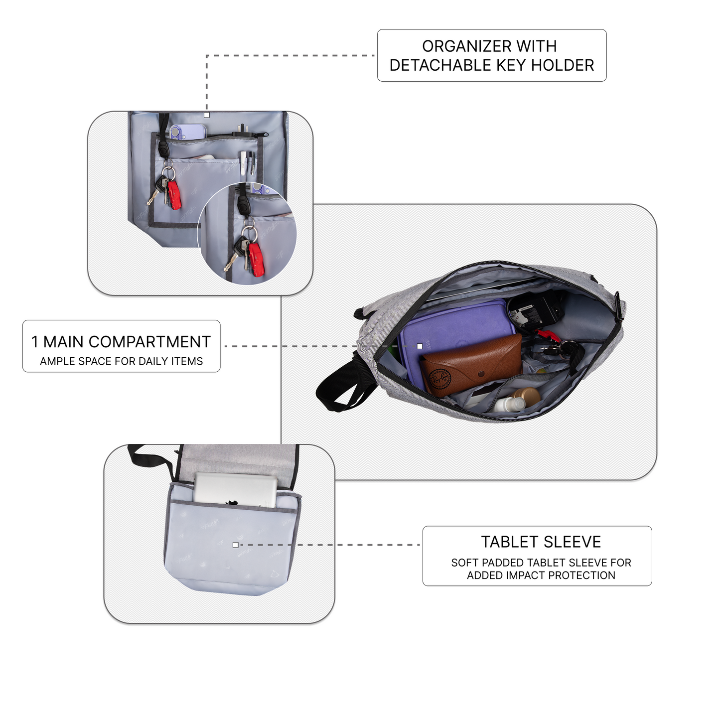 Kyoto Grey Sling Bag