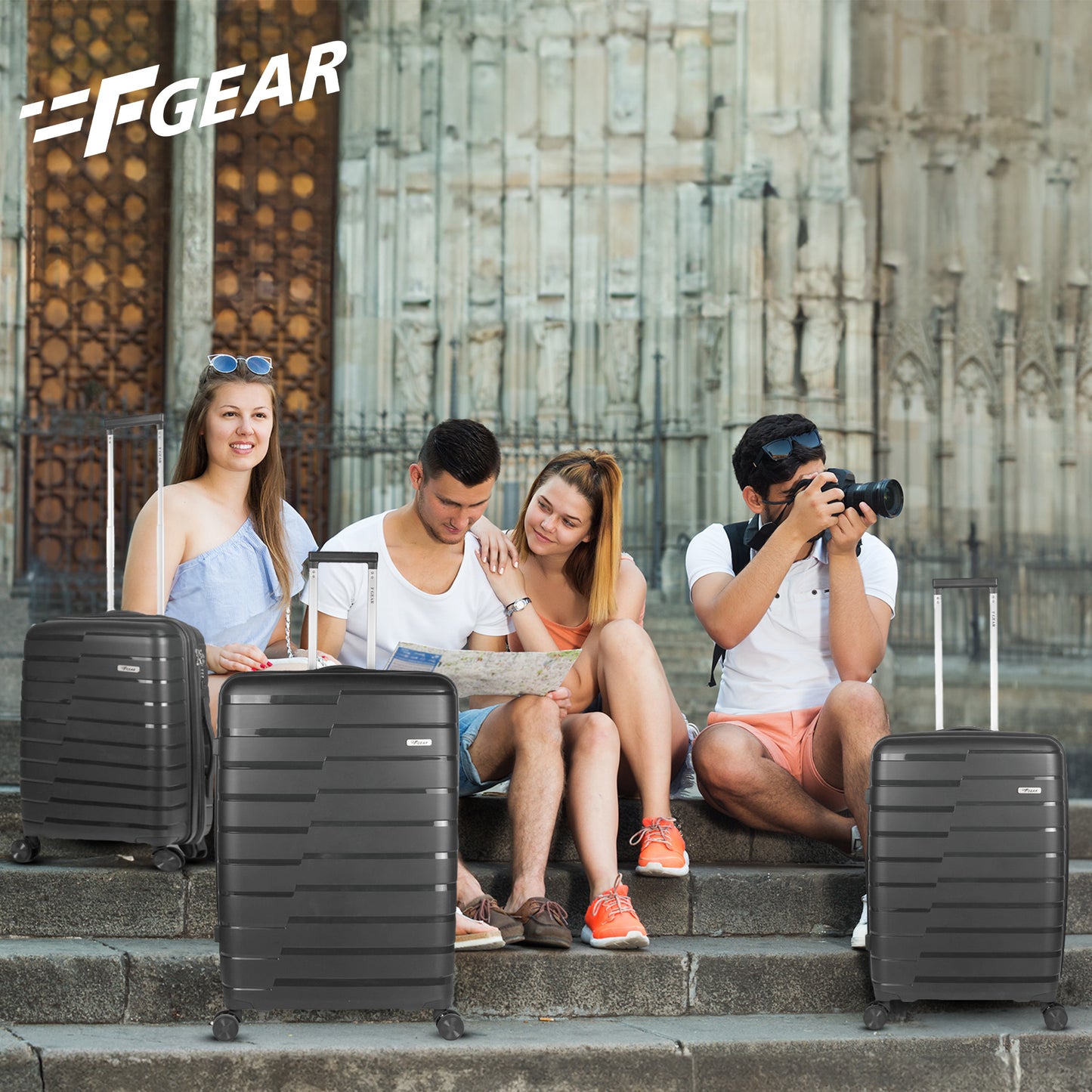 Bastion Dark Grey Suitcase Set of 3