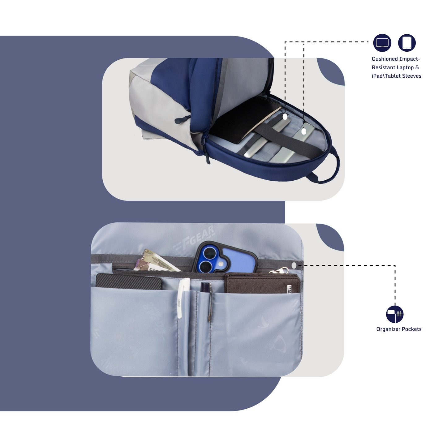 Balanzo 16L Navy Laptop Backpack