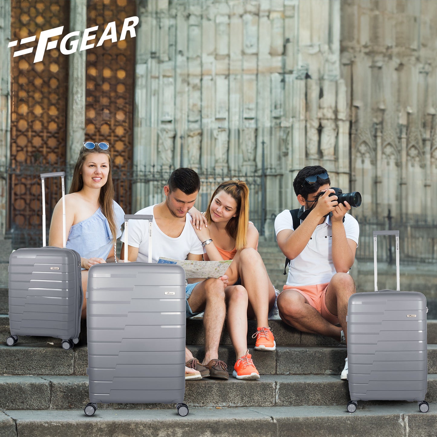 Bastion Light Grey Suitcase Set of 3