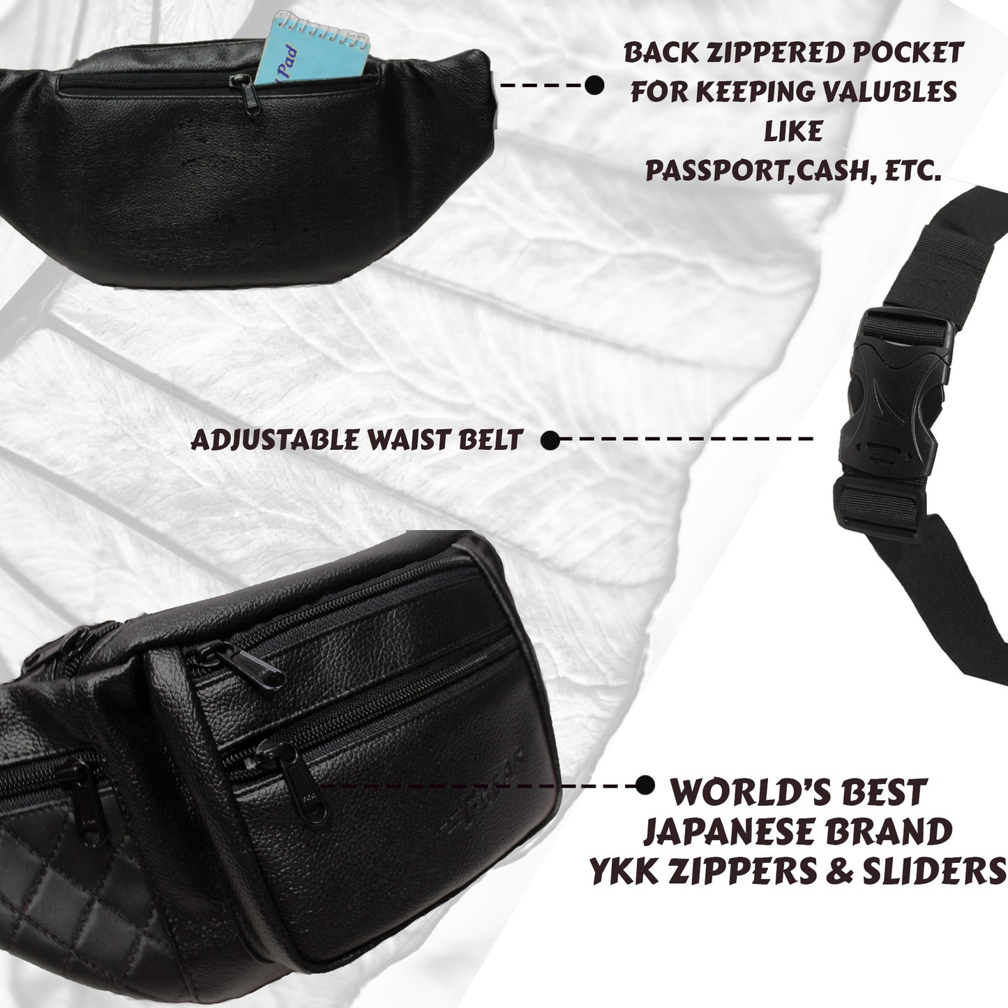 Czar Black Waist Bag