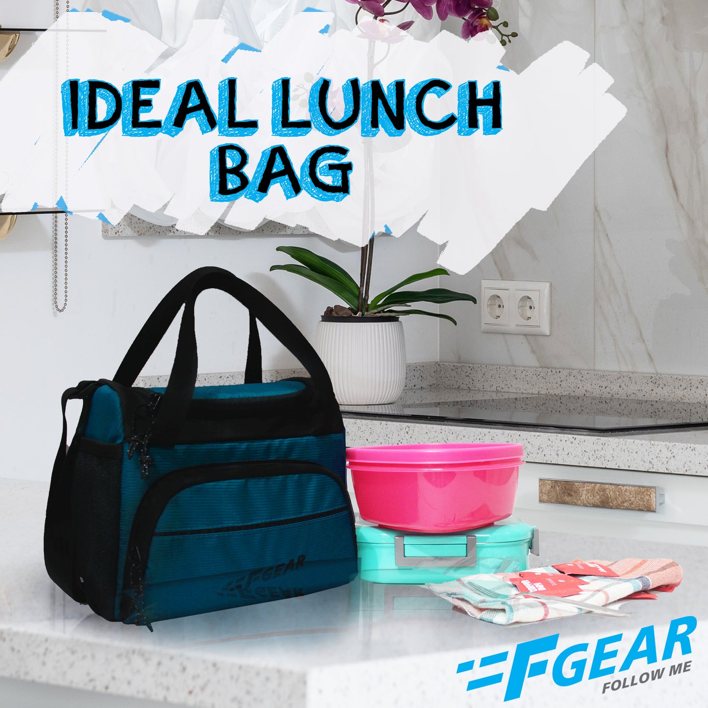 Yolo 6L Marine Blue Black Lunch Bag