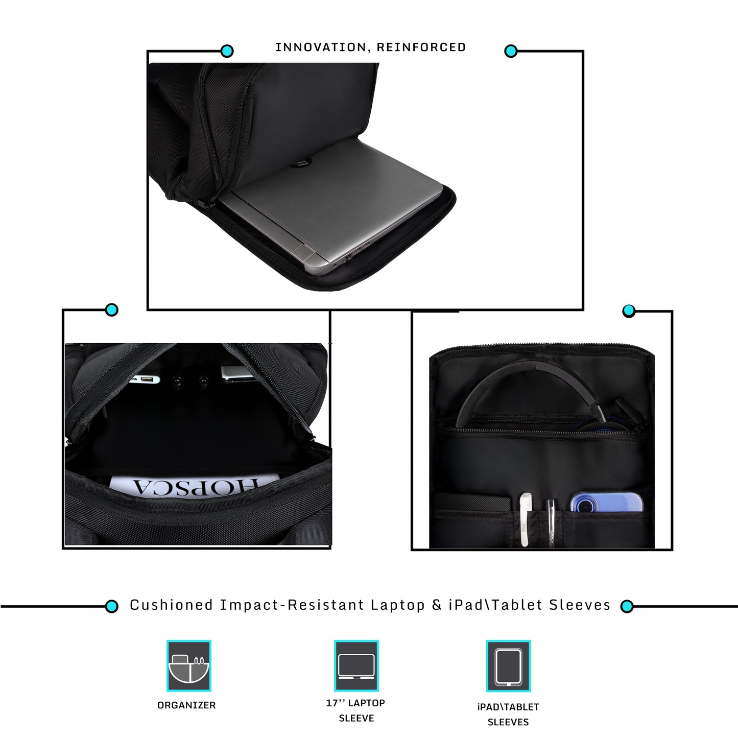 Varello 23L Black Laptop Backpack