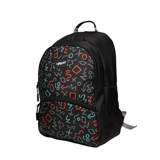 Brio L 17L Scrawls Black Backpack