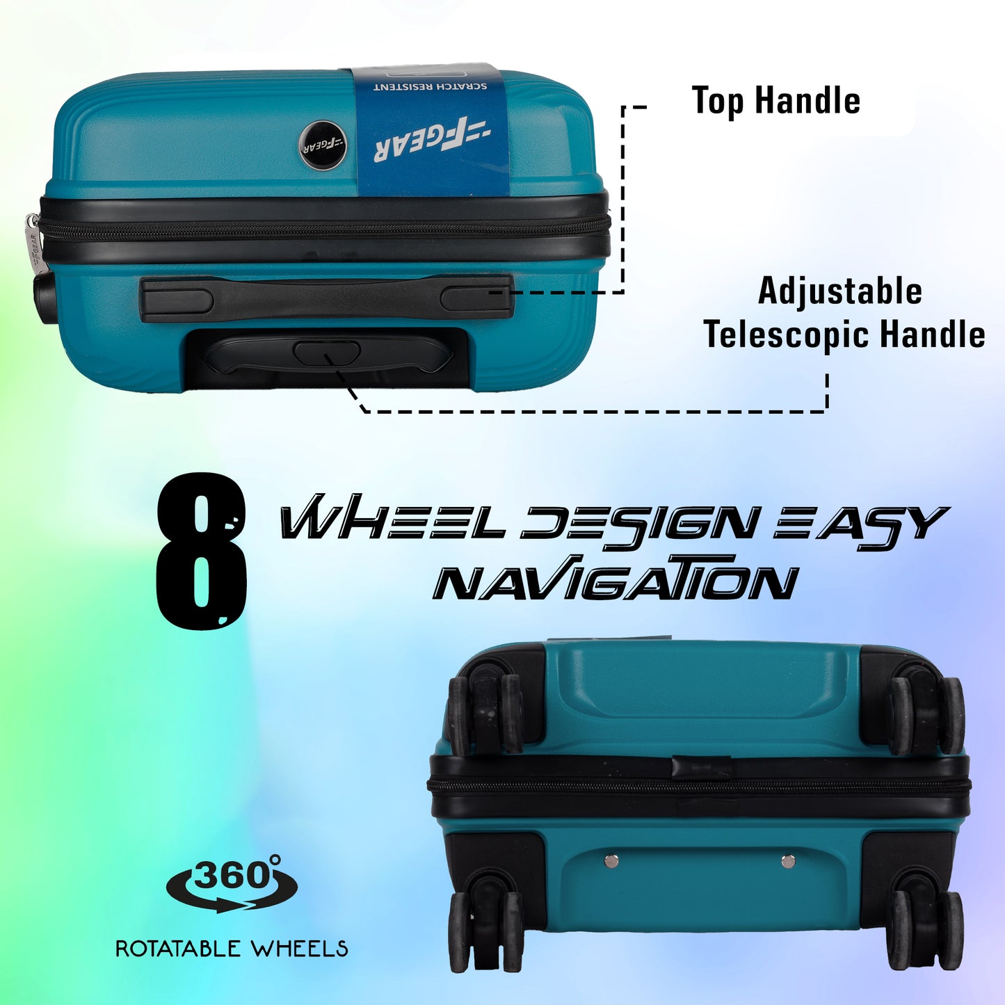 Joy PP008 Blue Suitcase Set of 3
