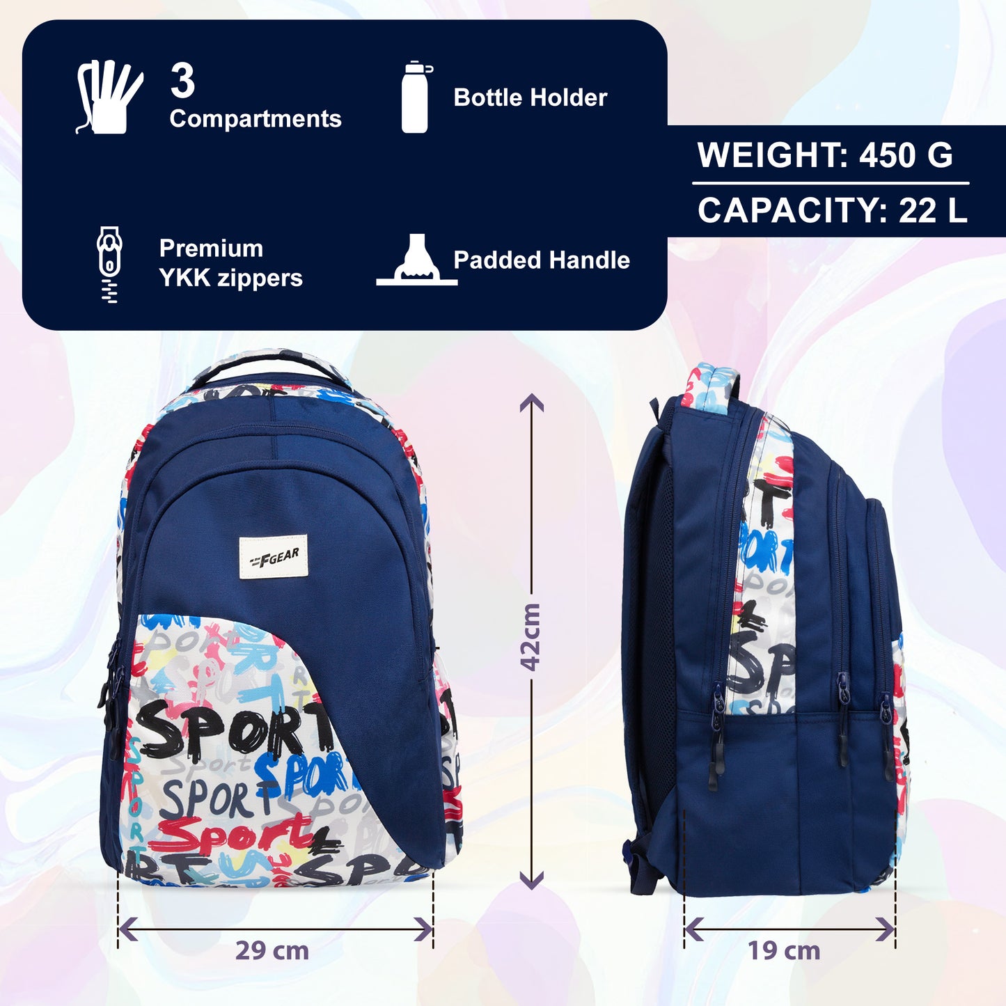 Haven 22L Blue Sport Backpack