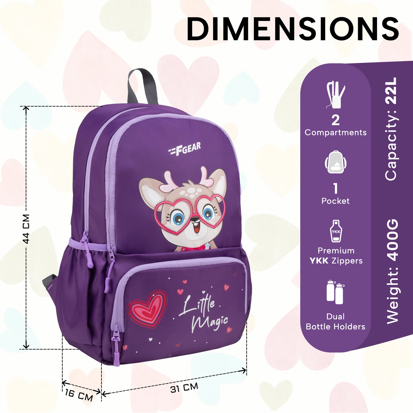 Little Magic 22L Dark Purple Backpack