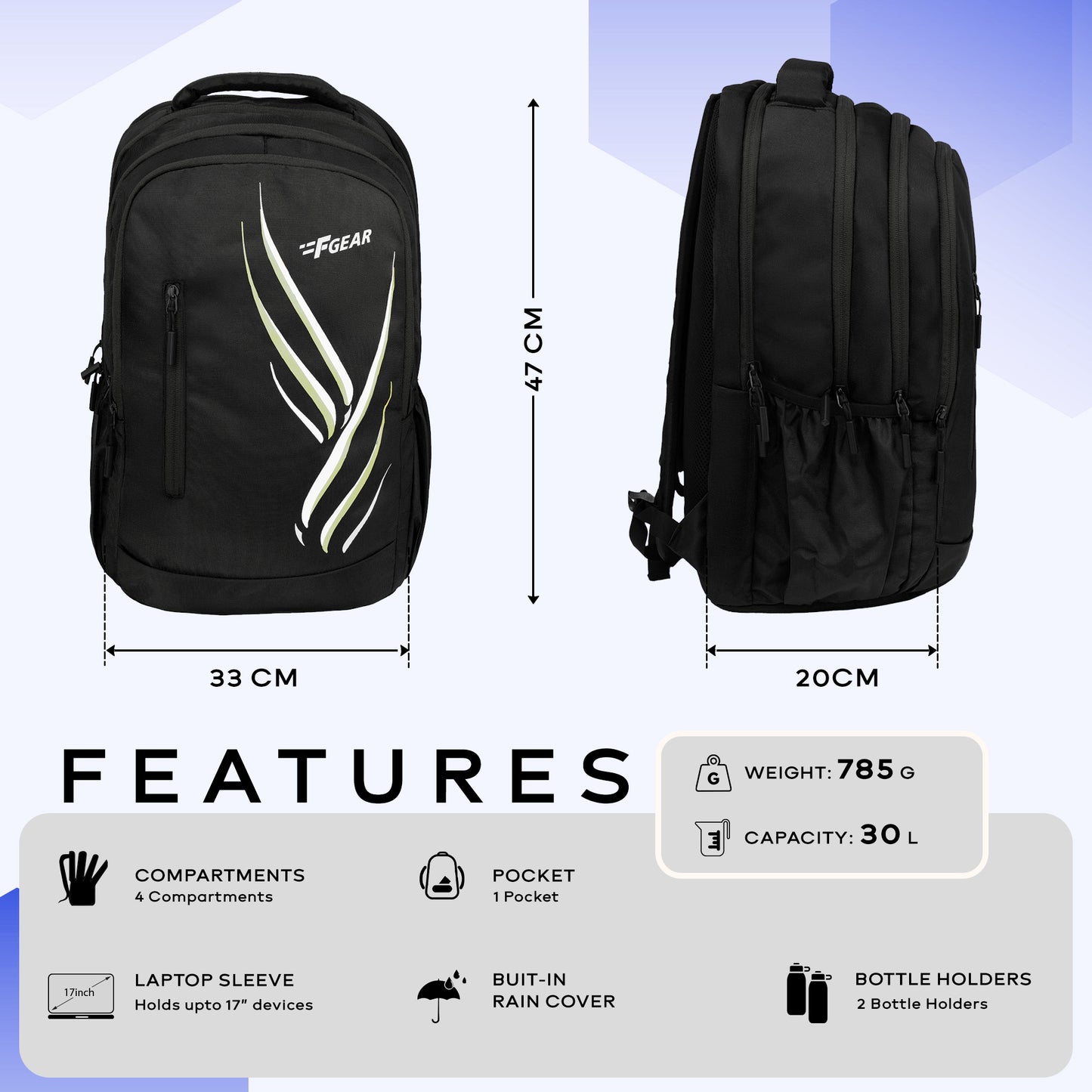 Poem 30L Black Backpack