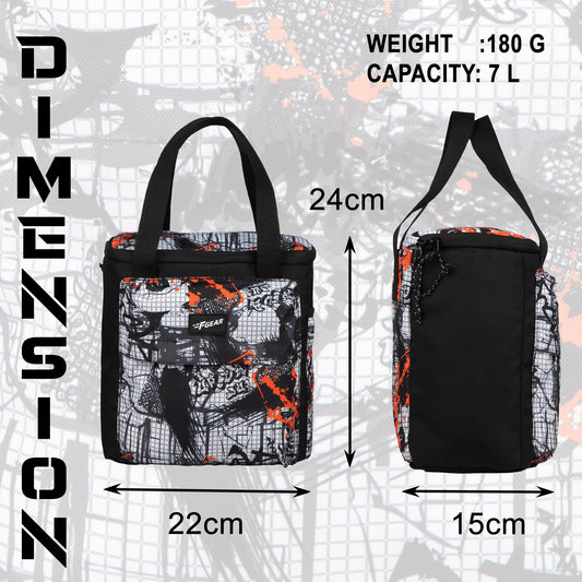 Hoover 7L Graphic Black Orange Lunch Bag