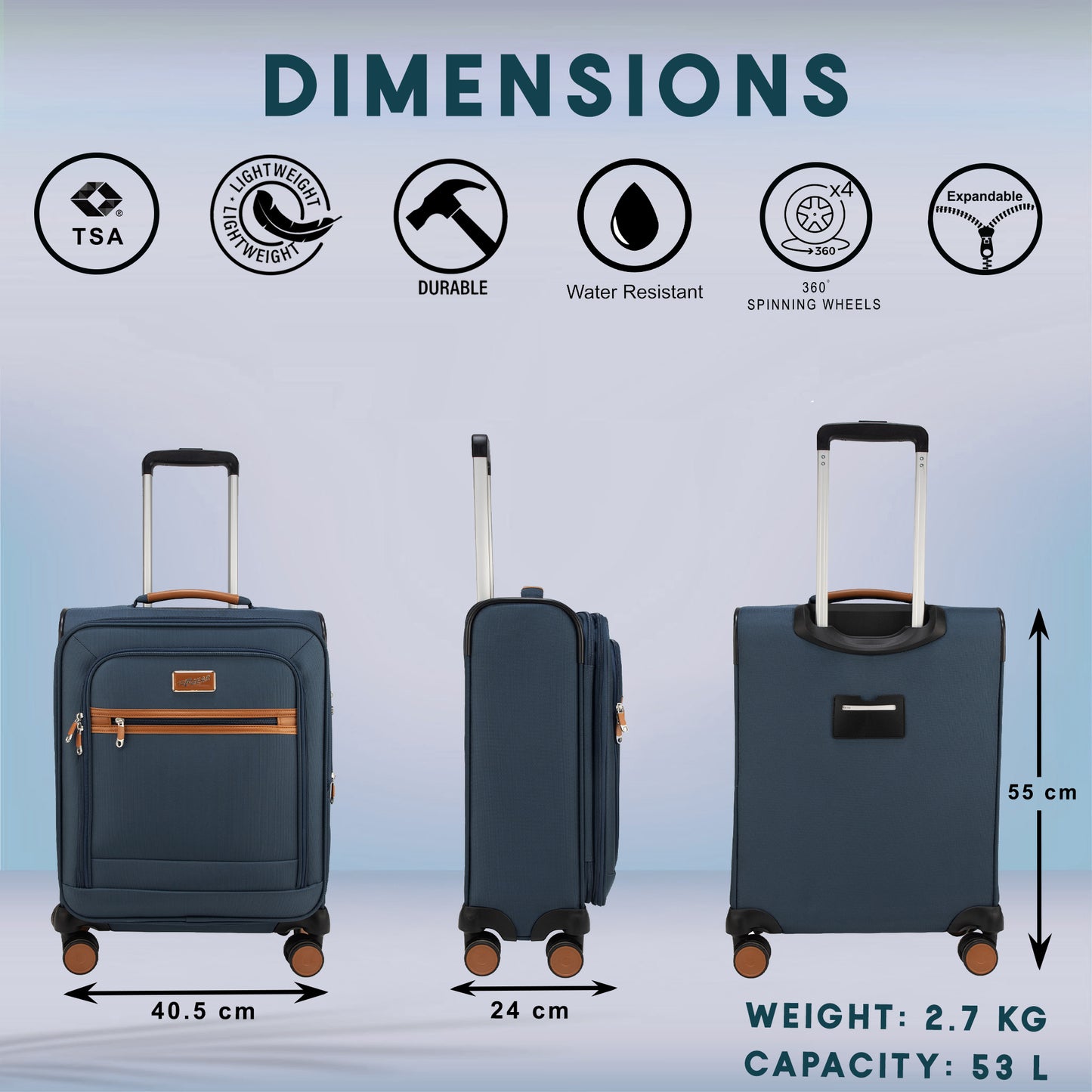 SoftAir Small Navy Cabin Suitcase
