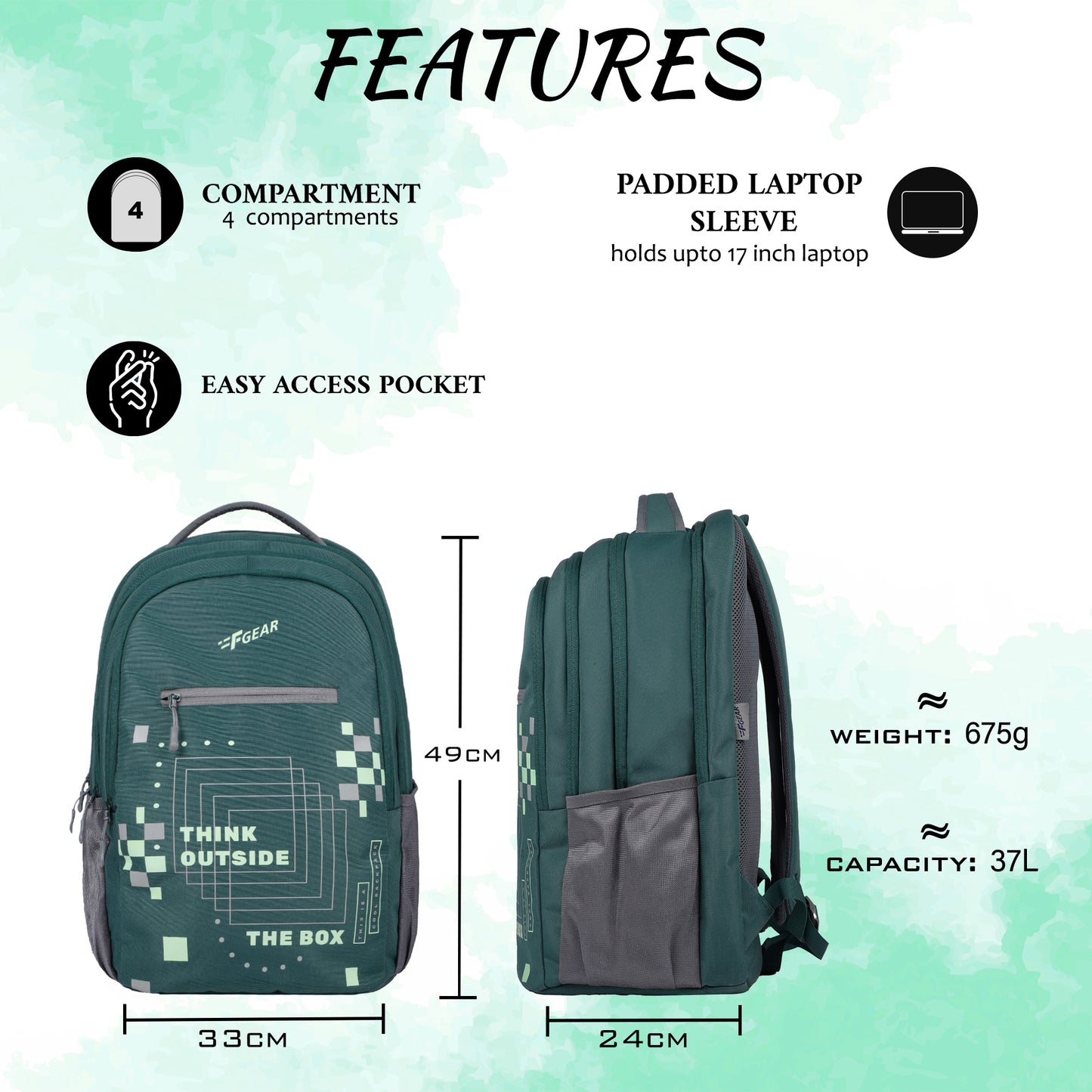 Think 37L Spruce Green Backpack