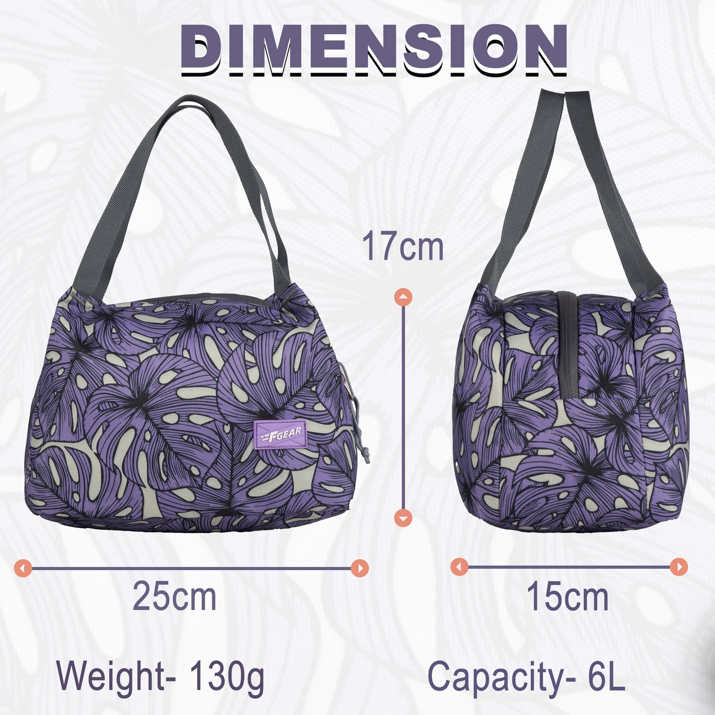 Tidbit 6L Palm Lavender Black Lunch bag