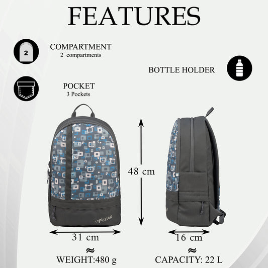 Burner 19L Oxford Grey Square Backpack