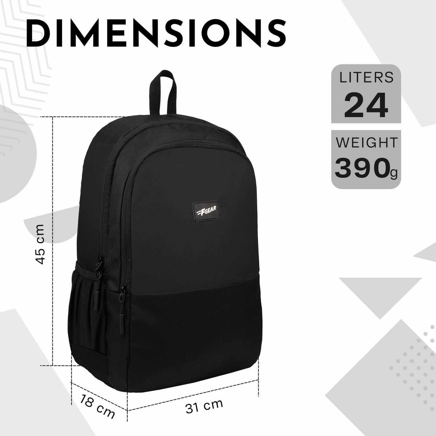 Bold 24L Black Backpack