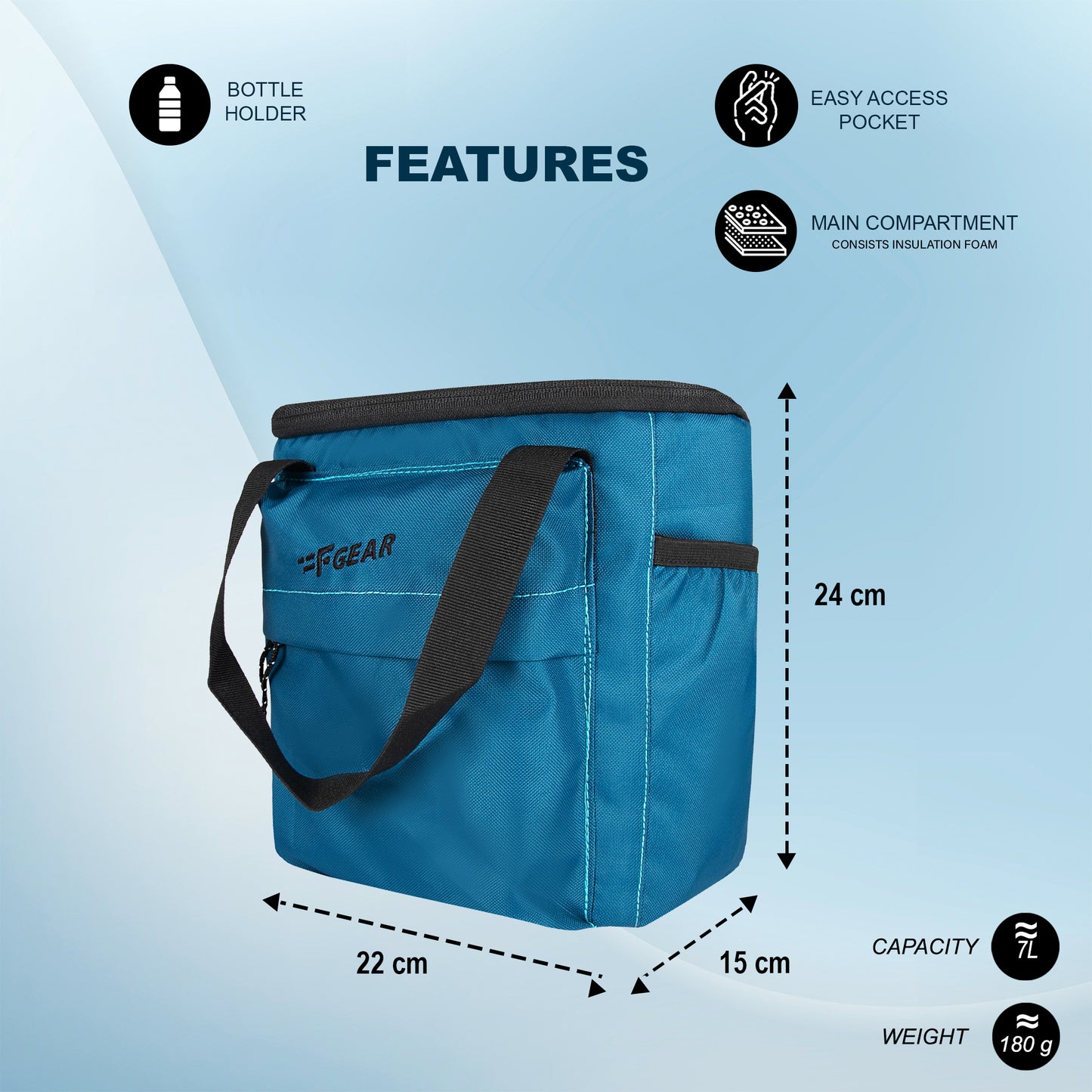Hoover 7L Marine Blue Lunch Bag
