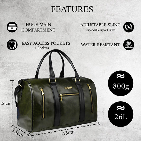 Mistral 26L Green Vegan Leather Duffel