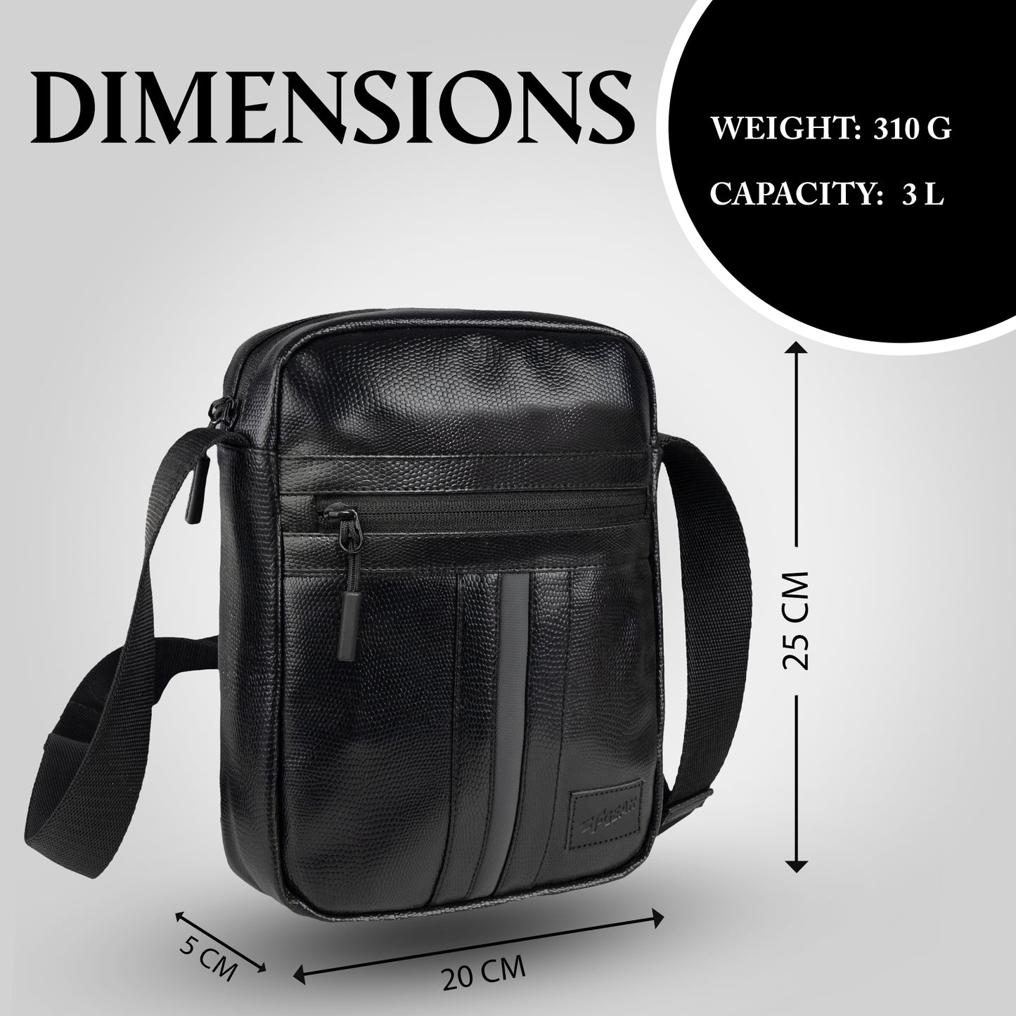 Zeinith Black 3L Sling Bag