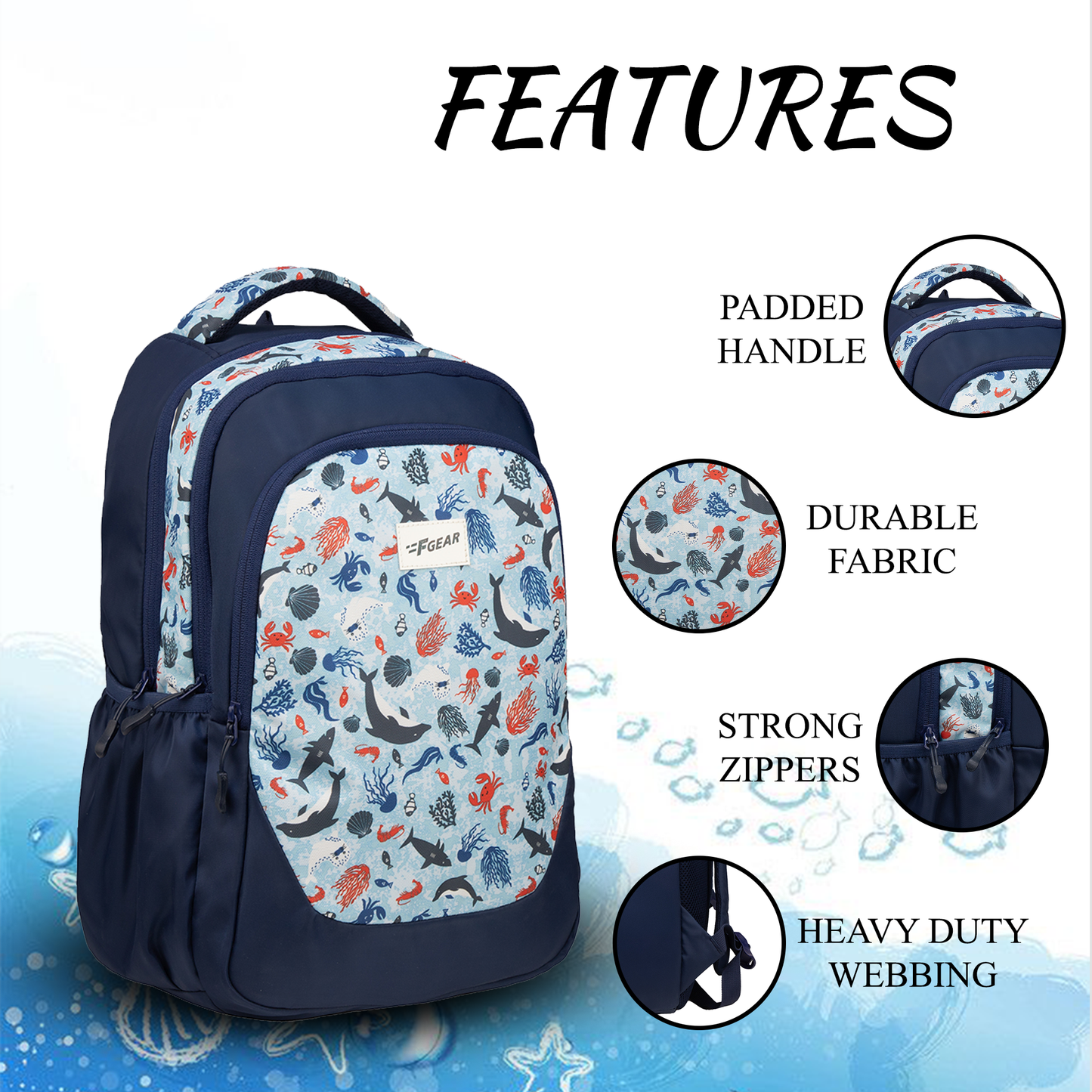 Panya 21L Navy Ocean Odes Backpack