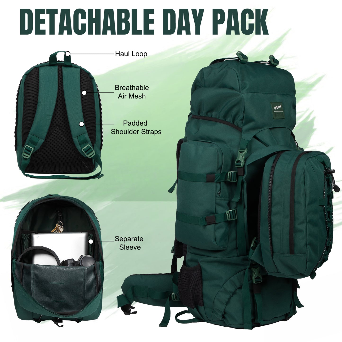 Levante 87L Spruce Green Rucksack