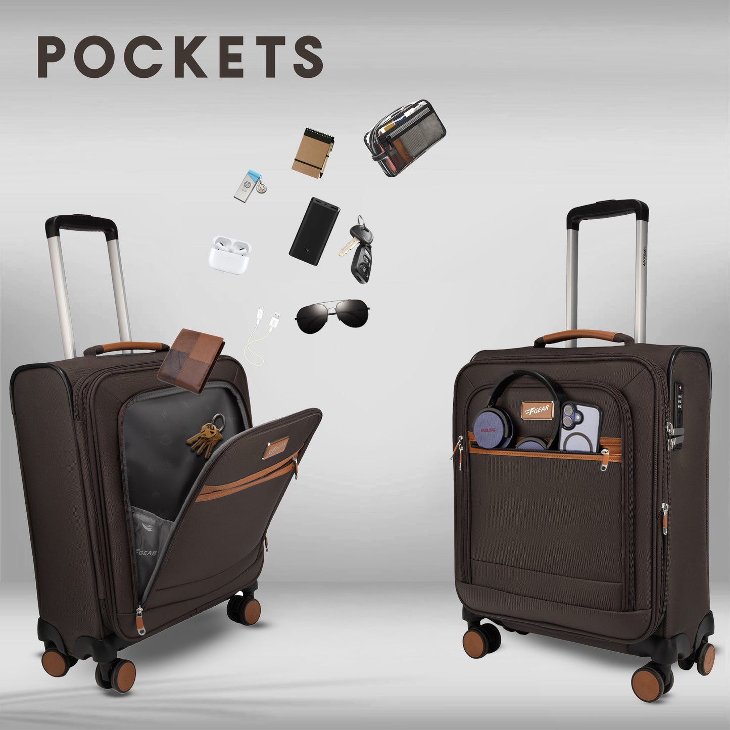 SoftAir Small Grey Cabin Suitcase