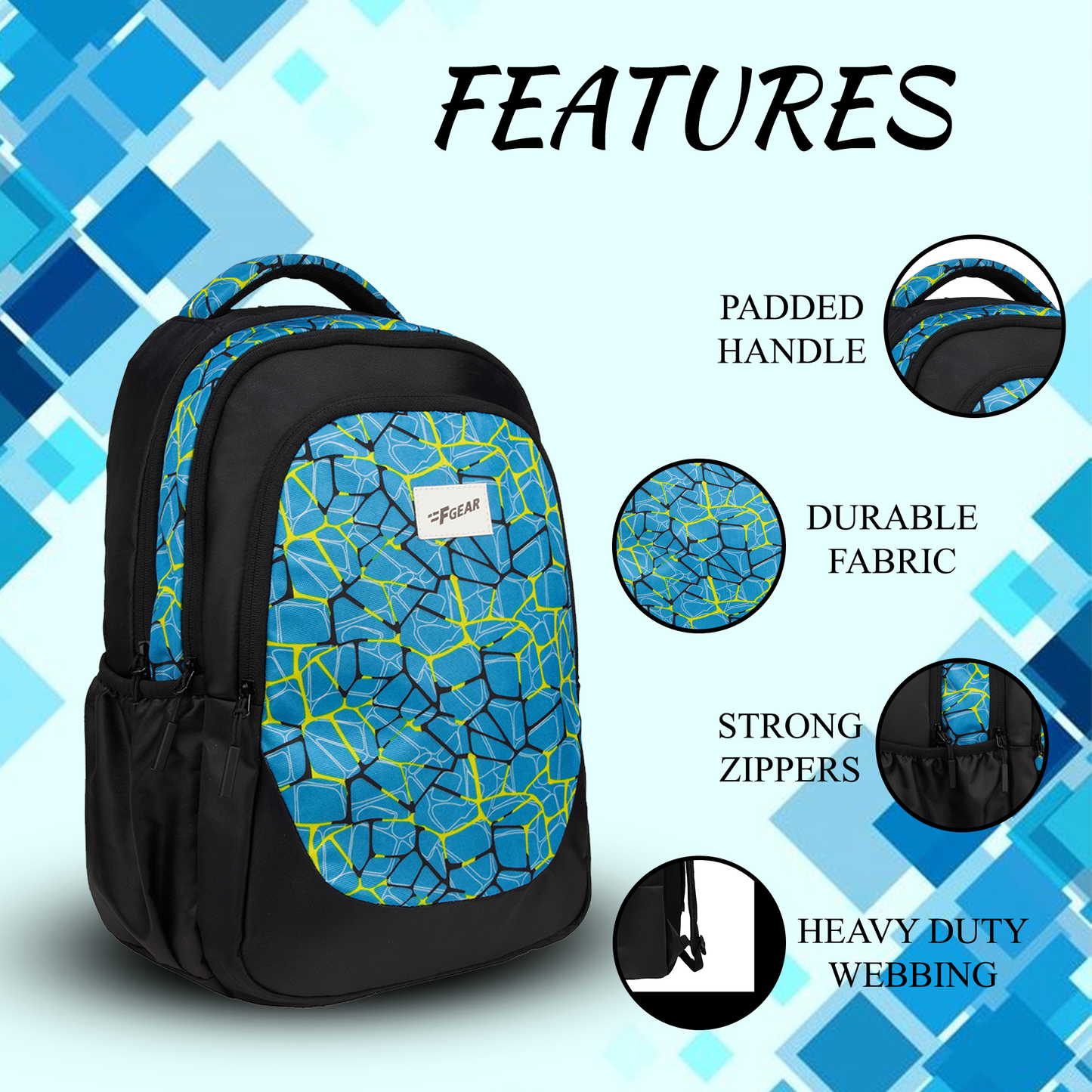 Panya 21L Black Blue Nested Backpack