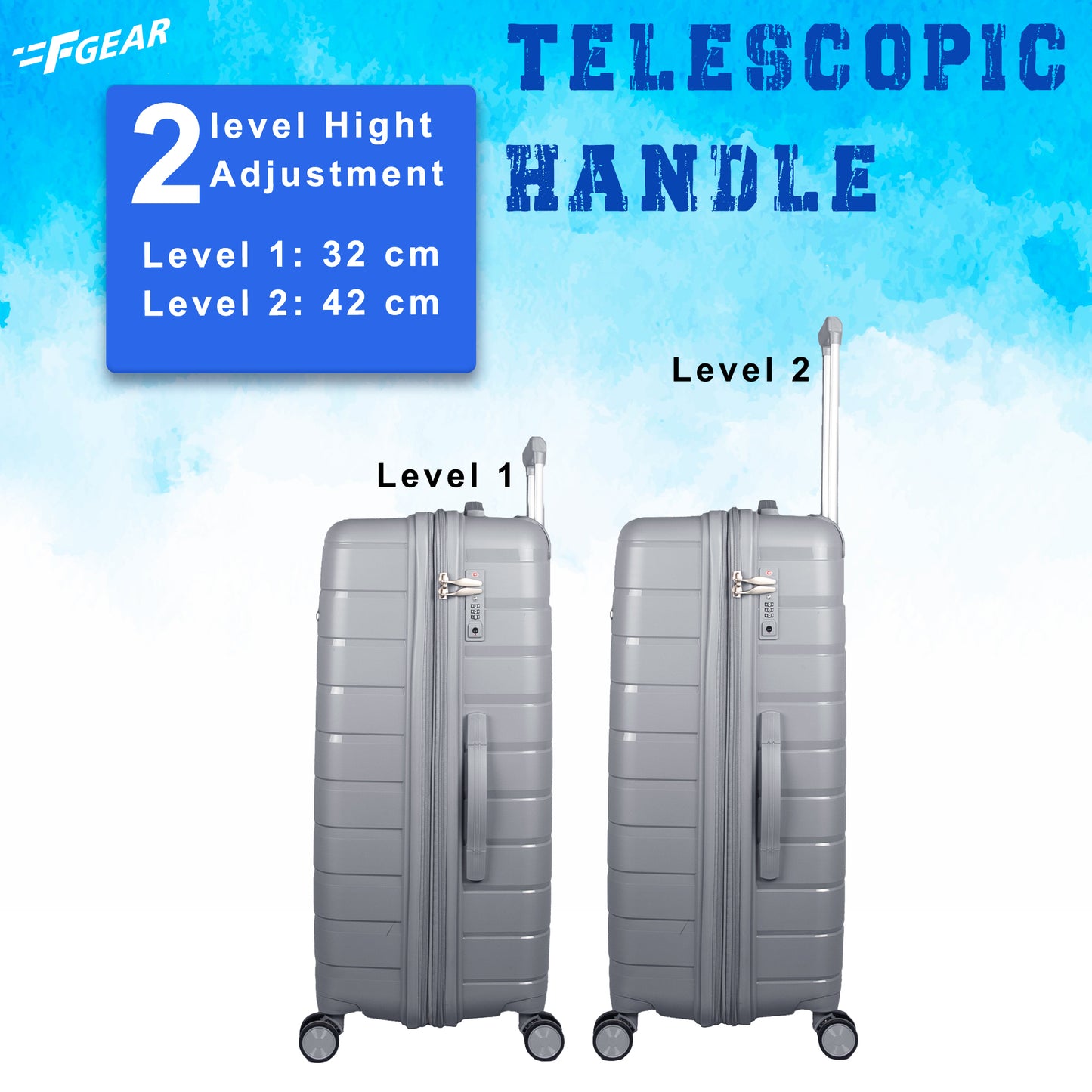 Bastion 28" Light Grey Expandable Large Check-in Suitcase