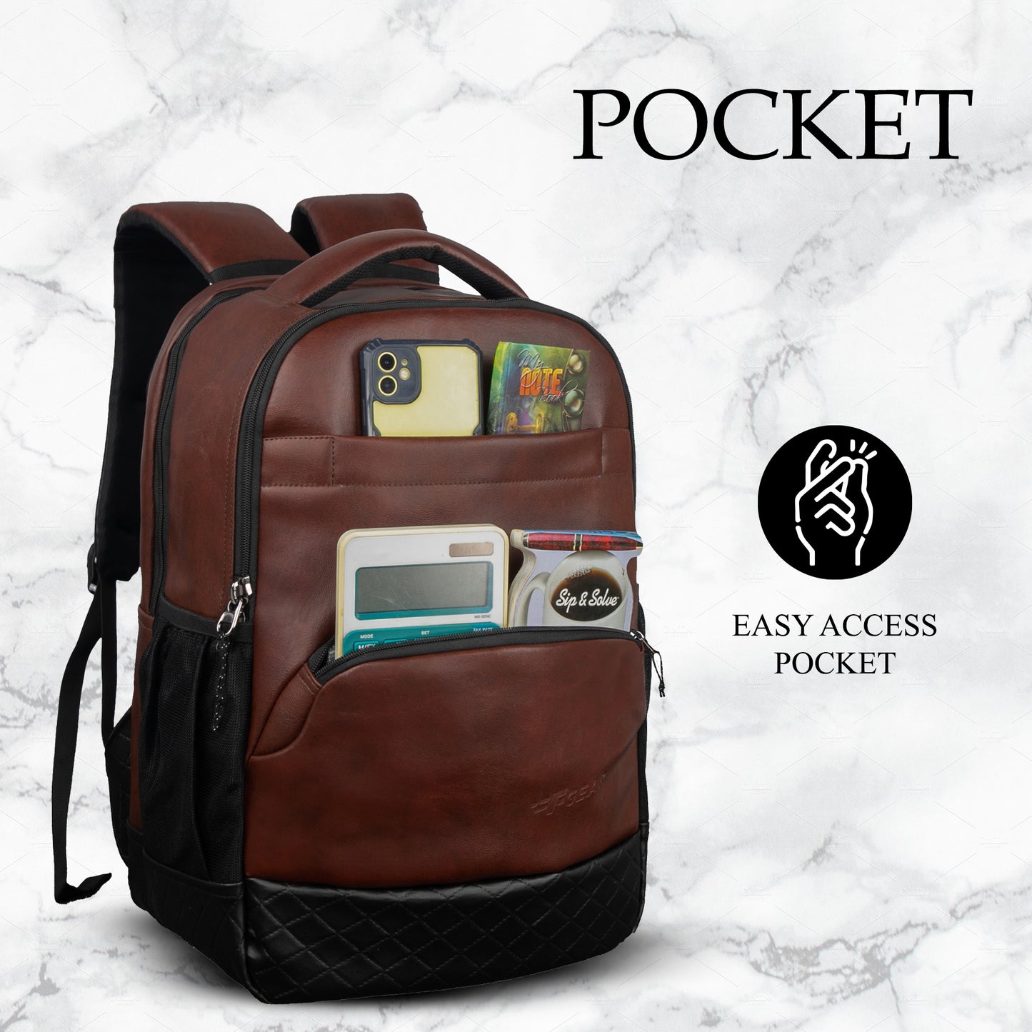 Luxur 25L Brown Laptop Backpack