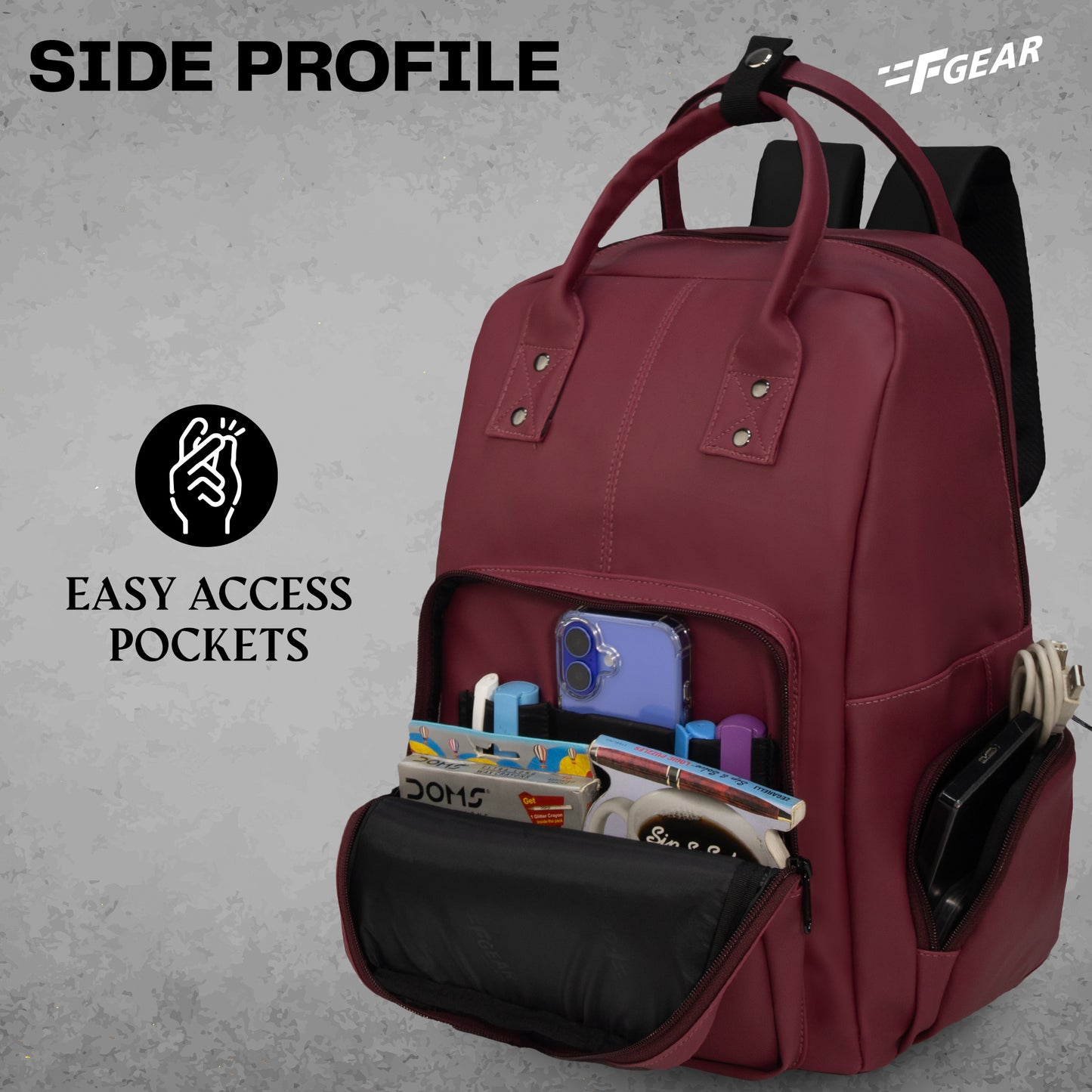 Judy 19L Maroon Laptop Backpack