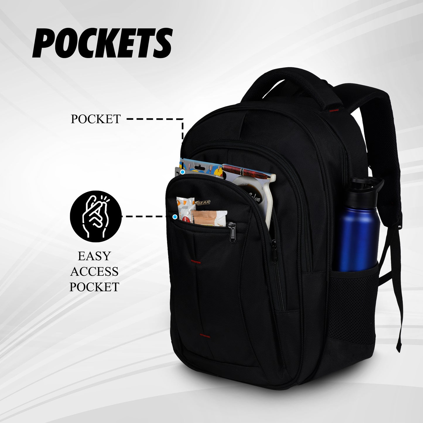 Royal 30L Black Laptop Backpack