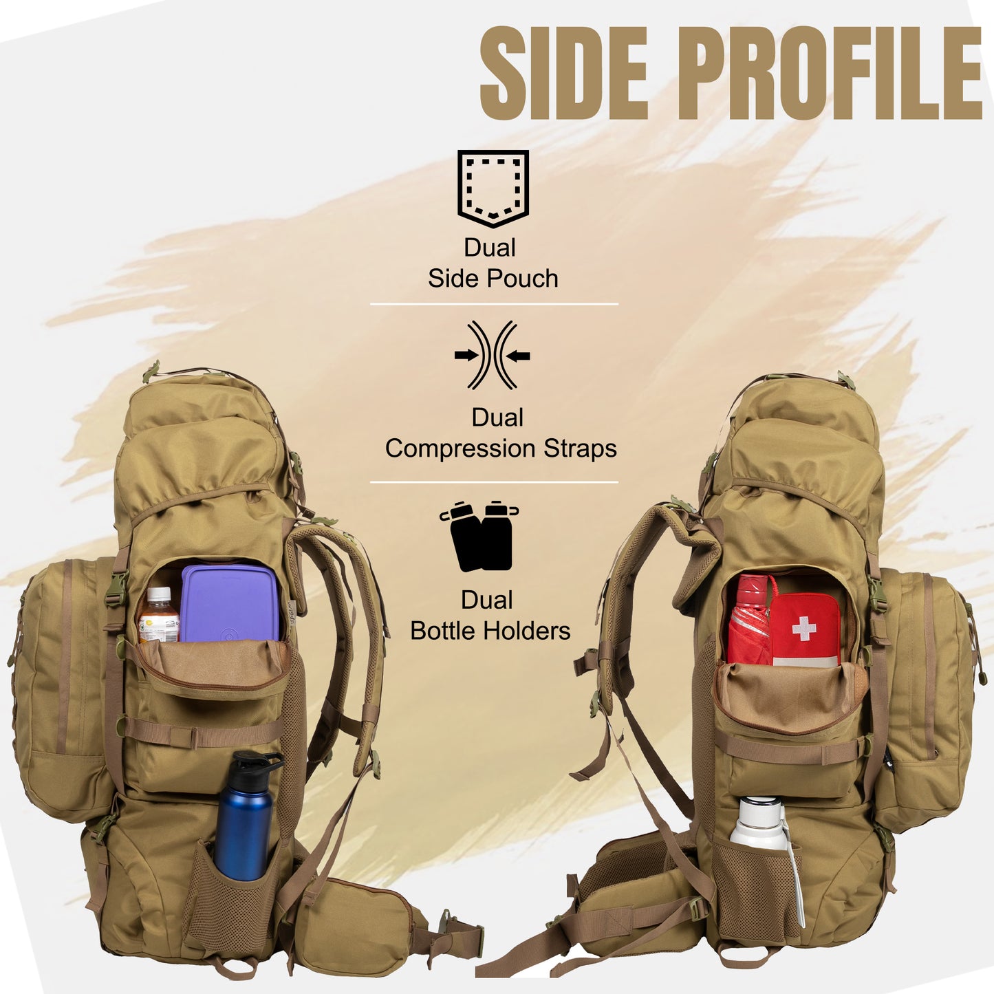 Levante 87L Khaki Rucksack