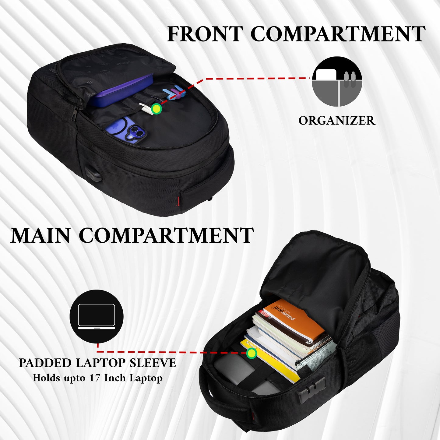 Octane 25 L Black Laptop Backpack