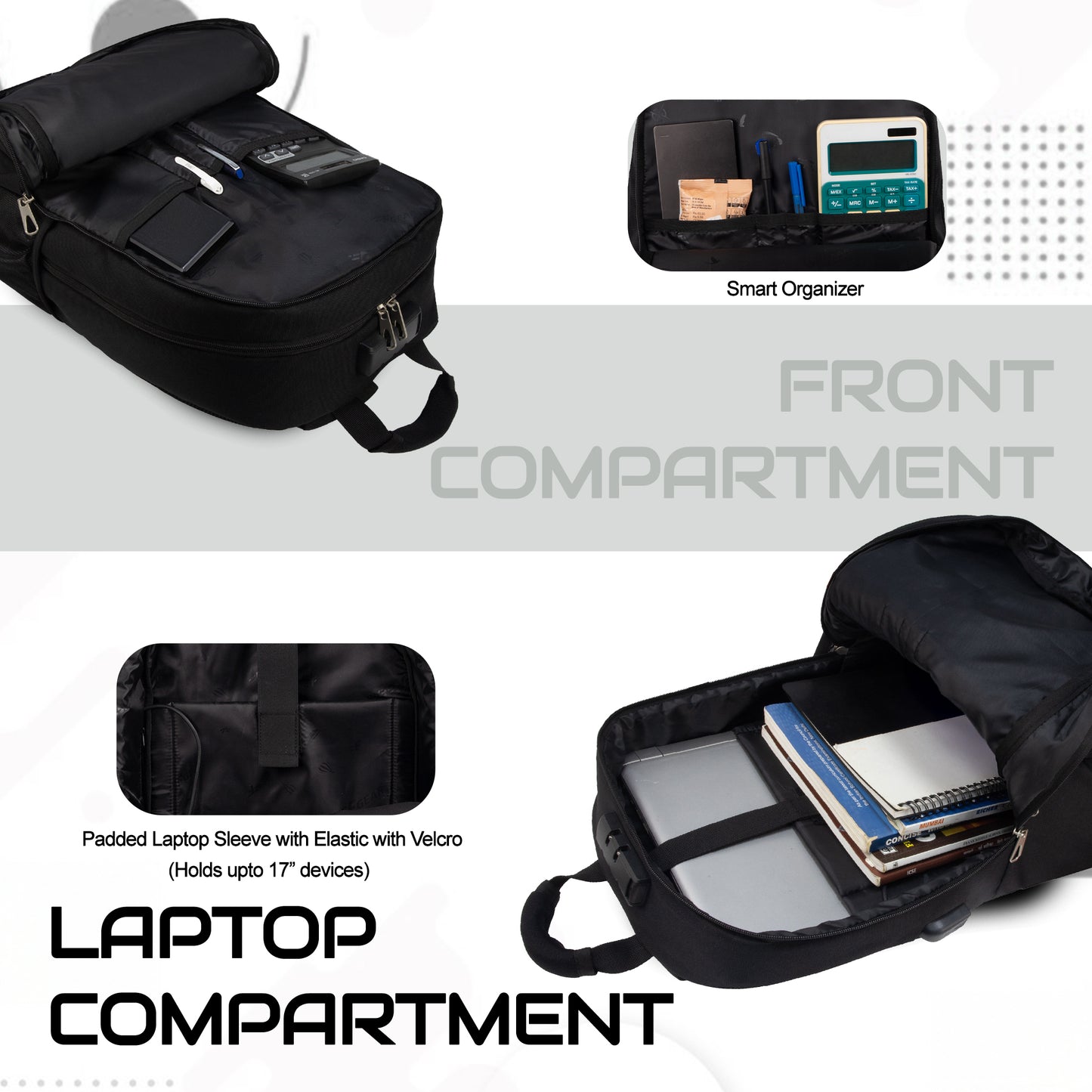 Omega 25L Black Laptop Backpack