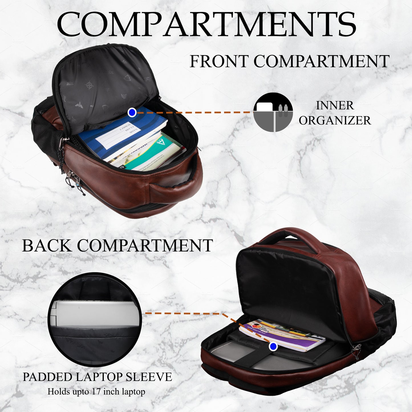 Luxur 25L Brown Laptop Backpack