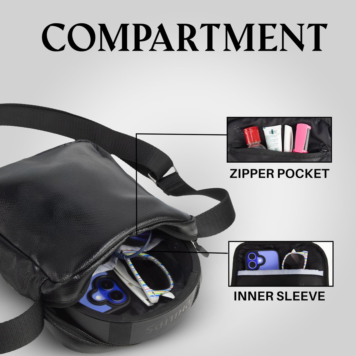 Zeinith Black 3L Sling Bag
