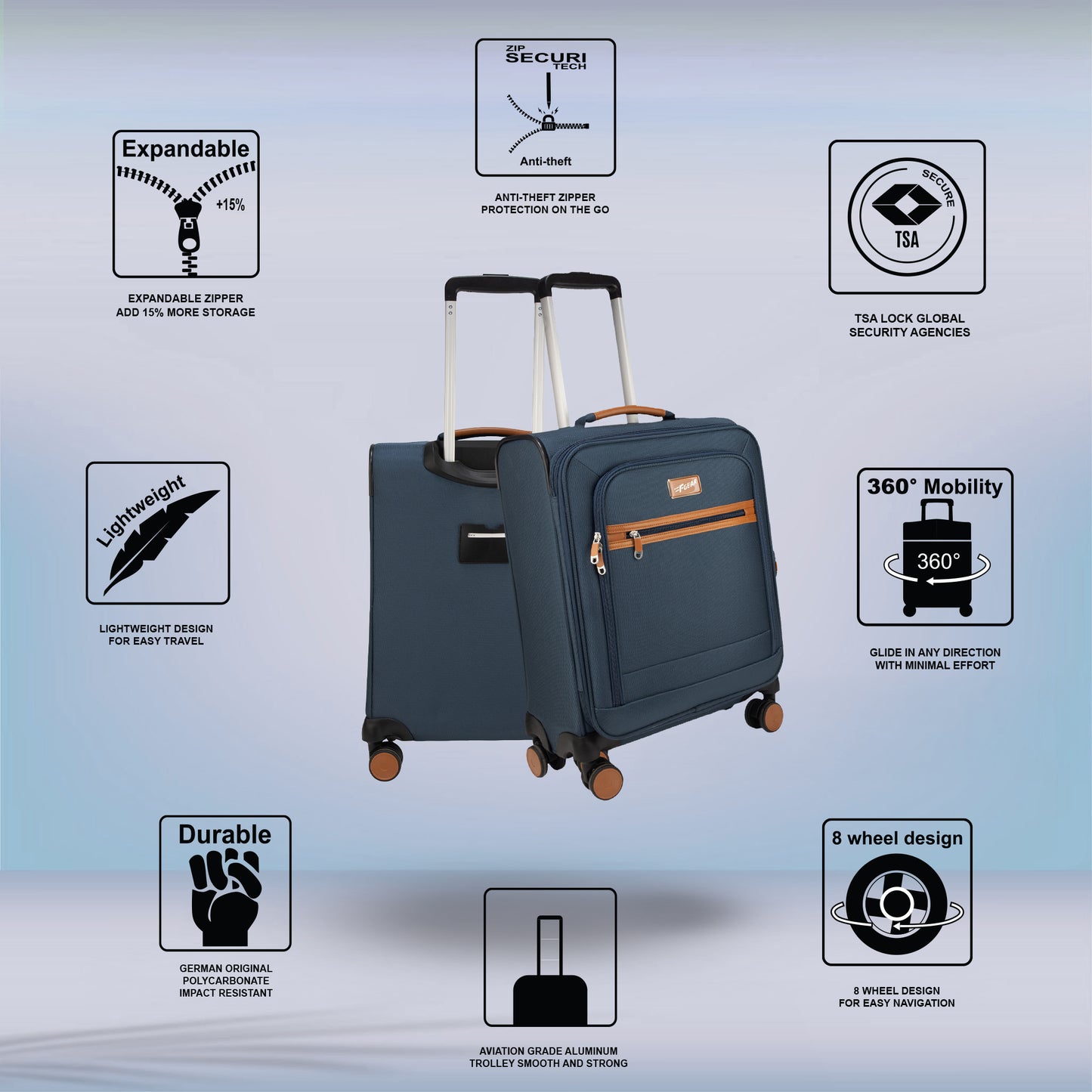 SoftAir Small Navy Cabin Suitcase